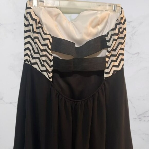 Zig zag high low dress black and white - Picture 3 of 4